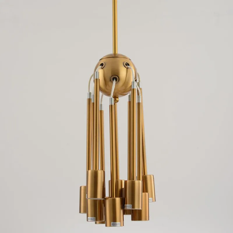 

Sputnik Chandeliers Brass Modern Pendant Lamps Antique gold Industrial stair Lighting fixtures 10 arms Brushed Nickel Black tube