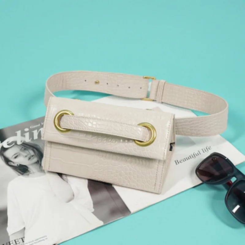 

High Quality Women Crocodile Pattern Waist Bag 2021 New Arrival Fashional Triangular Crossbody Chain Bag For Ladies