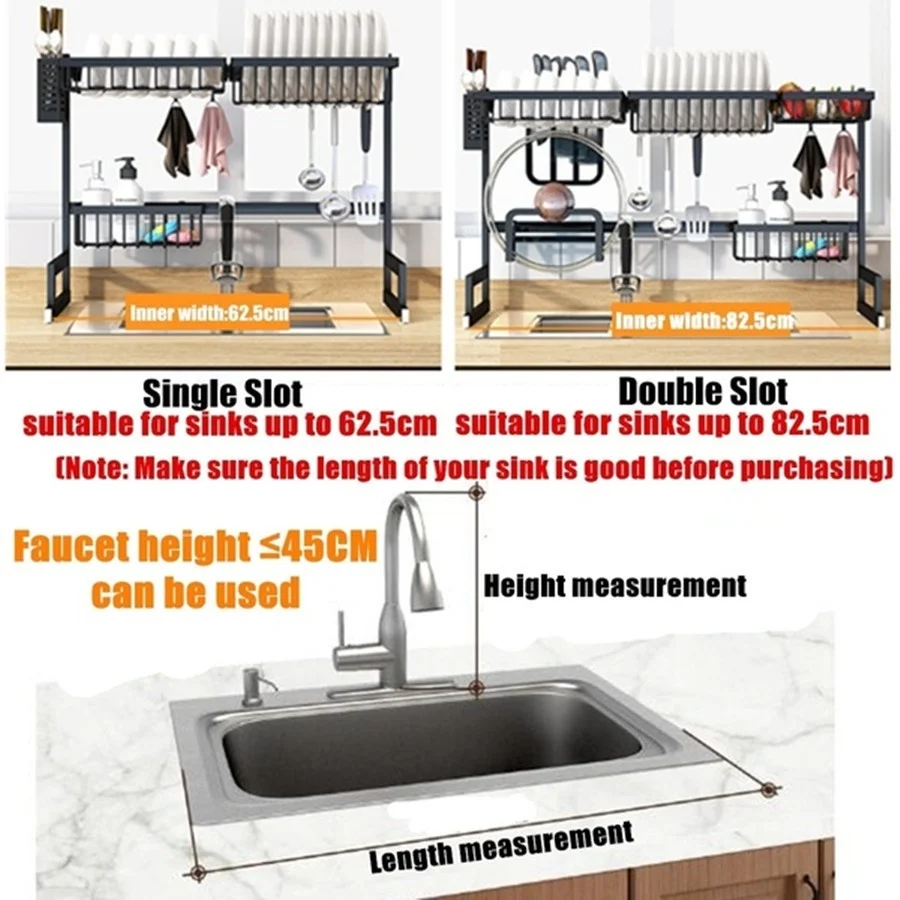 Нержавеющая сталь над раковиной сушилка для посуды полка кухни столешница