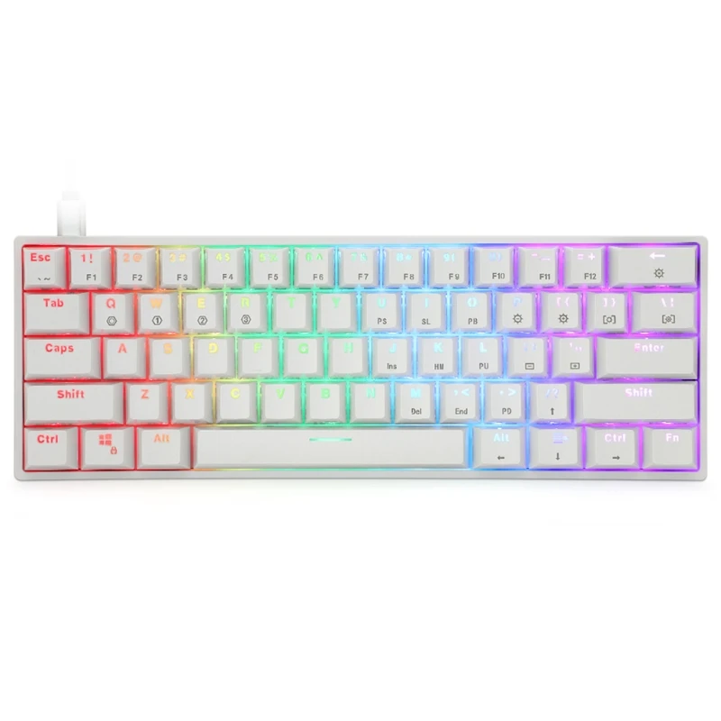 SK61 Gk61 Portable 60% Mechanical Keyboard Gateron optical Switches Backlit Hot Swappable Wired Gaming Keyboard For PC