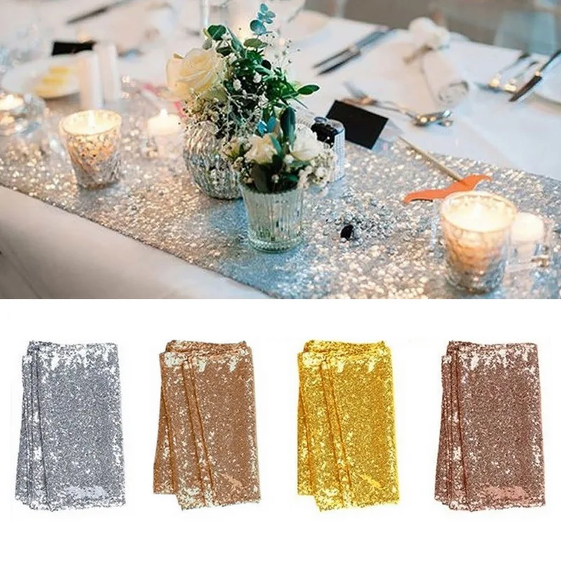 Glitter Sequin Table Runners Sparkly Wedding Party Banquet Tablecloth Decor for Bedroom 30x180cm/30x275cm | Дом и сад