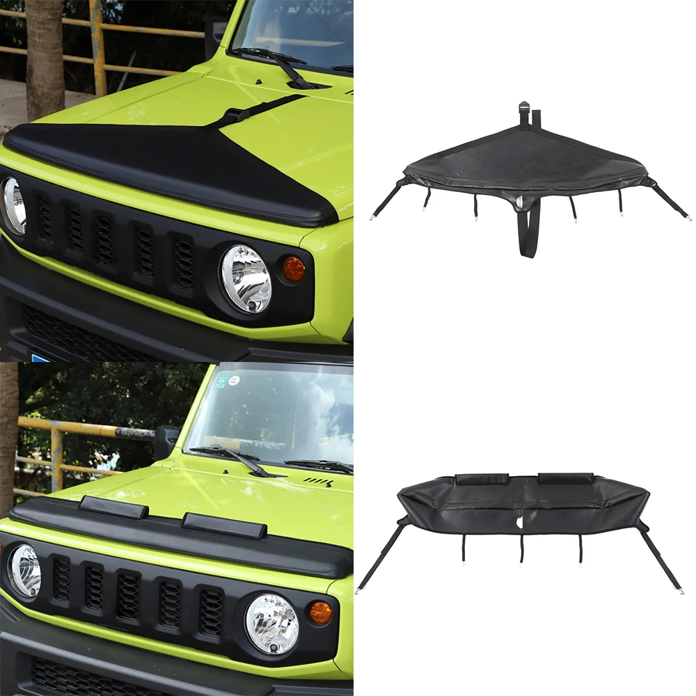 

Для Suzuki Jimny 2019 2020 2021 2022 JB64 JB74 крышка капота автомобильного двигателя Передняя защитная крышка автомобильные Внешние аксессуары черный холст