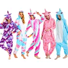 Комбинезон-Тоторо в виде единорога для взрослых, подростков, женщин, мужчин, пижамы, фланелевый Теплый Мягкий комбинезон, комбинезон для ночного дома, 2021