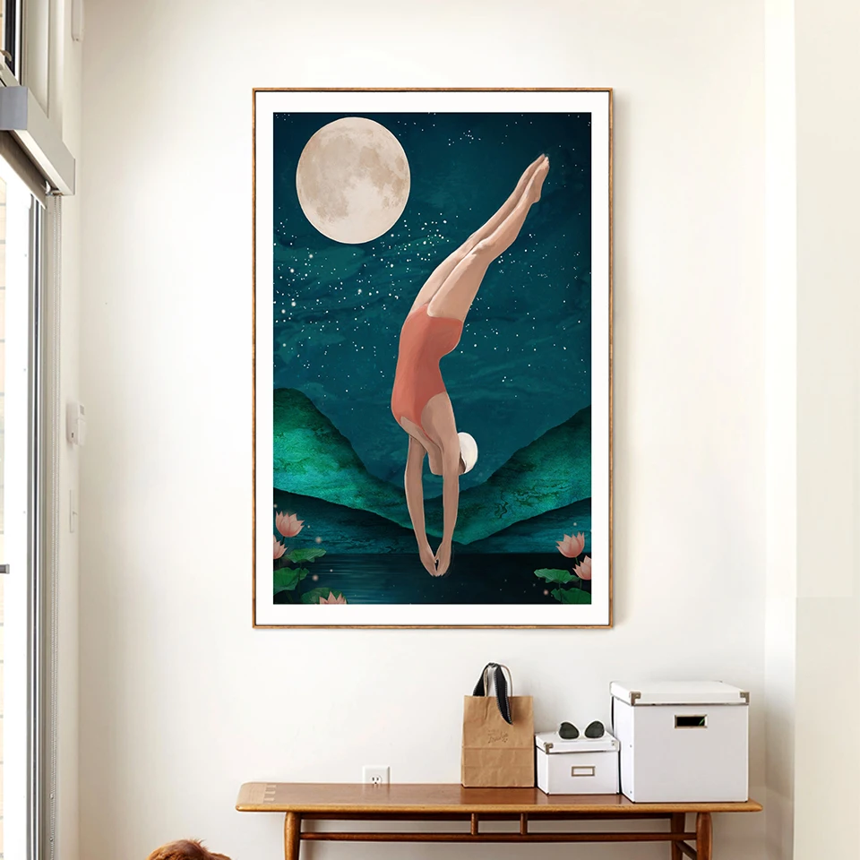 Модный цветочный женский постер живопись на холсте бабочка растительная фигура