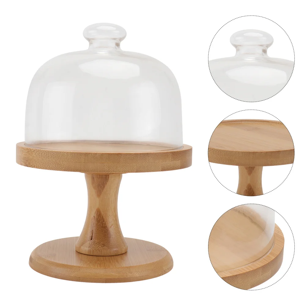 

1 Set Dust-proof Cake Bread Glass Cover Food Cover Practical Snack Dessert Tray