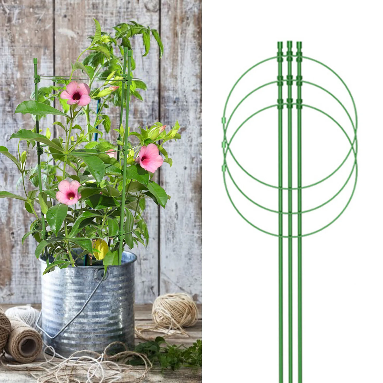 

45/60cmFiberglass Plant Climbing Frame Rose Climbing Flower Stand Ring Pillar Flower Stand Gardening Supplies Plant ProtectTools