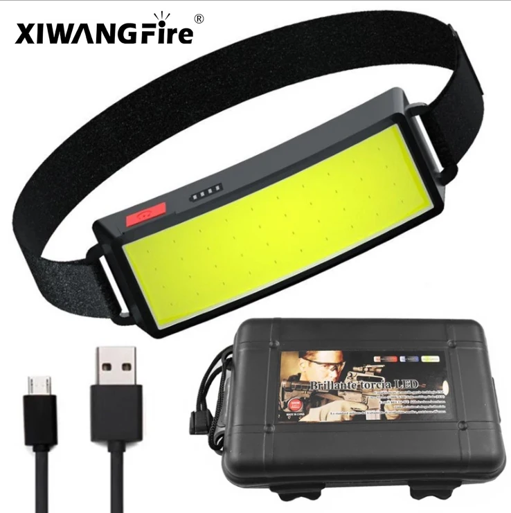 

Portable Mini COB LED Headlight with Built-in Battery Flashlight USB Rechargeable Head Lamp Hiking Torch 2021 New Style Headlamp