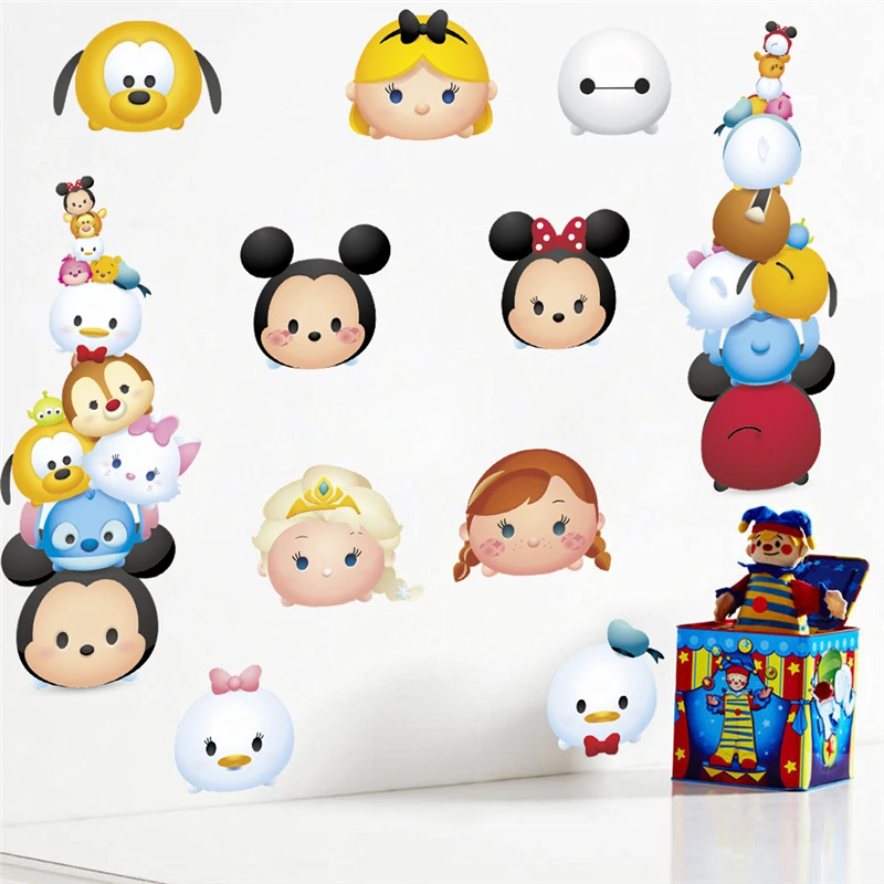 Disney Микки Минни Маус наклейки Симпатичные стены для детского сада Детская