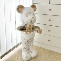modern home fashion decor bear statue resin ornaments sculpture living room large tray statue nordic home garden decoration gift