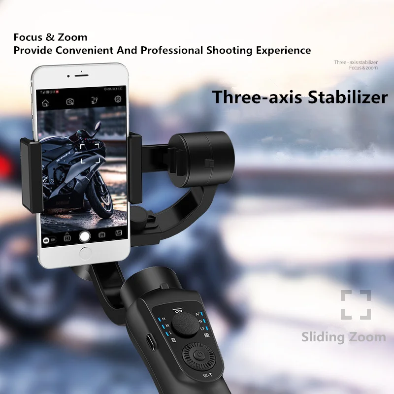 3 оси Выдвижная селфи-палка-карданный стабилизатор для смартфона Gopro держатель