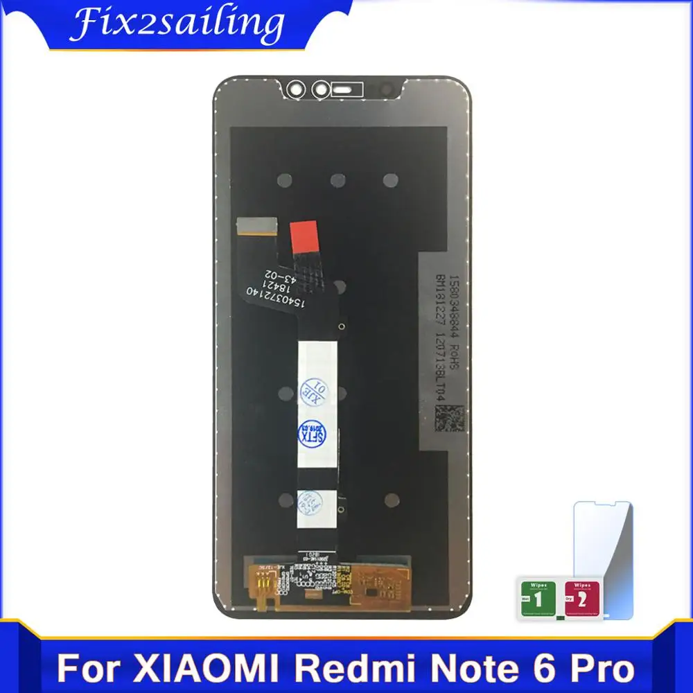 100% протестированный рабочий ЖК-дисплей для Xiaomi Redmi Note 6 Pro сенсорный экран