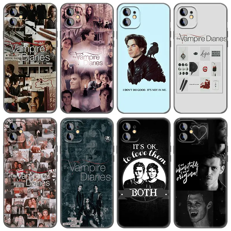 Чехол для телефона "Дневники вампира" для Apple iPhone 13 12 Mini 11 Pro Max XR X XS MAX 6 6S 7 8 Plus 5 5S SE 2020 черного цвета.