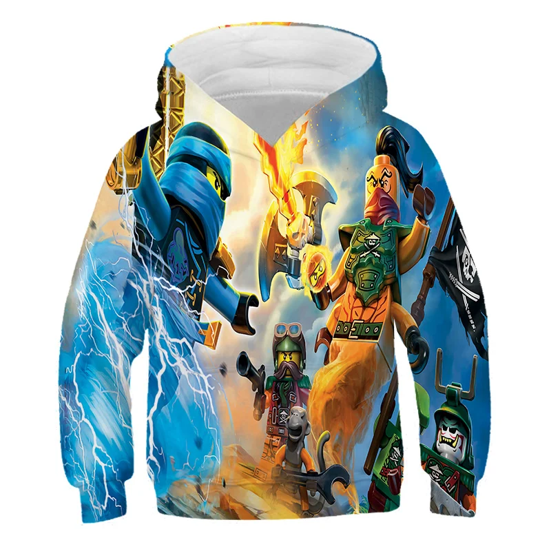

4-14T New Legoes Boys Hoodie clothes Baby Ninjago Girls Hooded Long Sleeves Children Spring Autumn swearshirt Toddler Outerwear