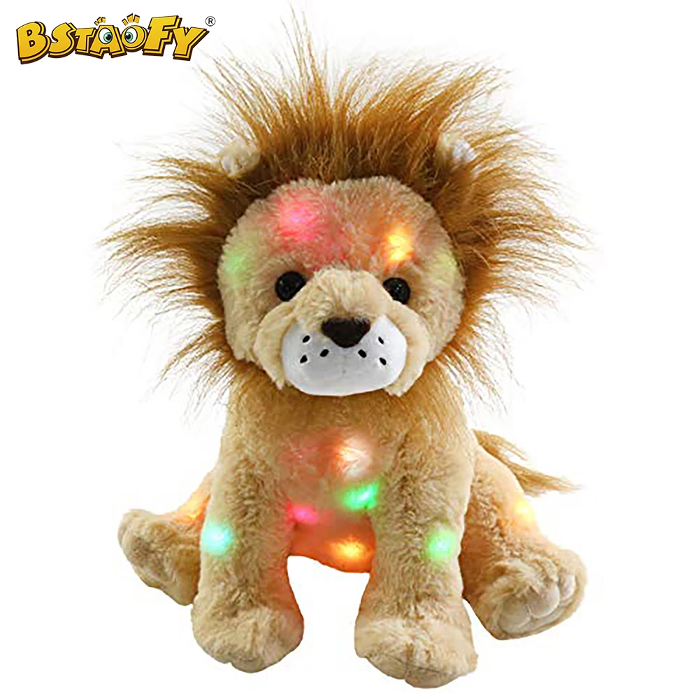 Bstaofy музыкальные светящиеся мягкие игрушки в виде льва плюшевые светодиодный