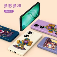 marvel hero cute cartoon for huawei p50 p40 p30 p20 5g lite p smart z pro plus 2021 2019 liquid silicone soft phone case