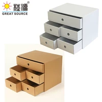 5 drawers storage composable cabinet office corrugate foldable home storage kraft paper environment friendly