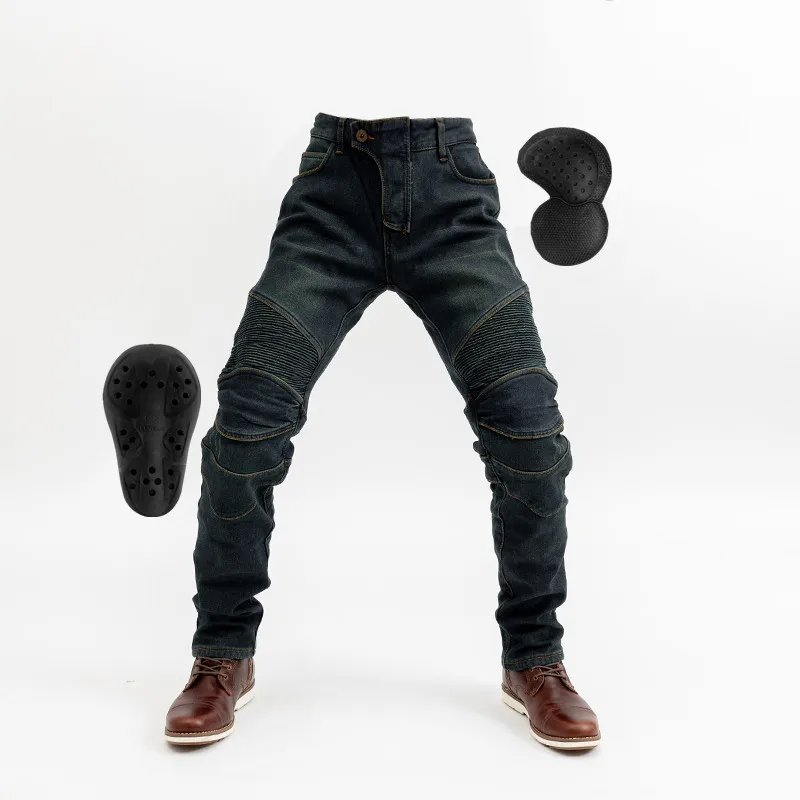 WINTER MOTO pants for Winter plus velvet warm motorcycle riding outdoor jeans with 4 pads | Pants