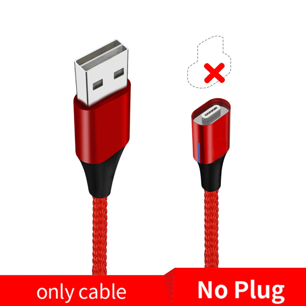 Only Cable-Red Магнитный кабель type-C для Xiaomi Redmi Note 8 Pro 8 T, кабель для быстрой зарядки и передачи данных, магнитное зарядное устройство, USB микро кабель для мобильного телефона - Цвет: Only Cable-Red