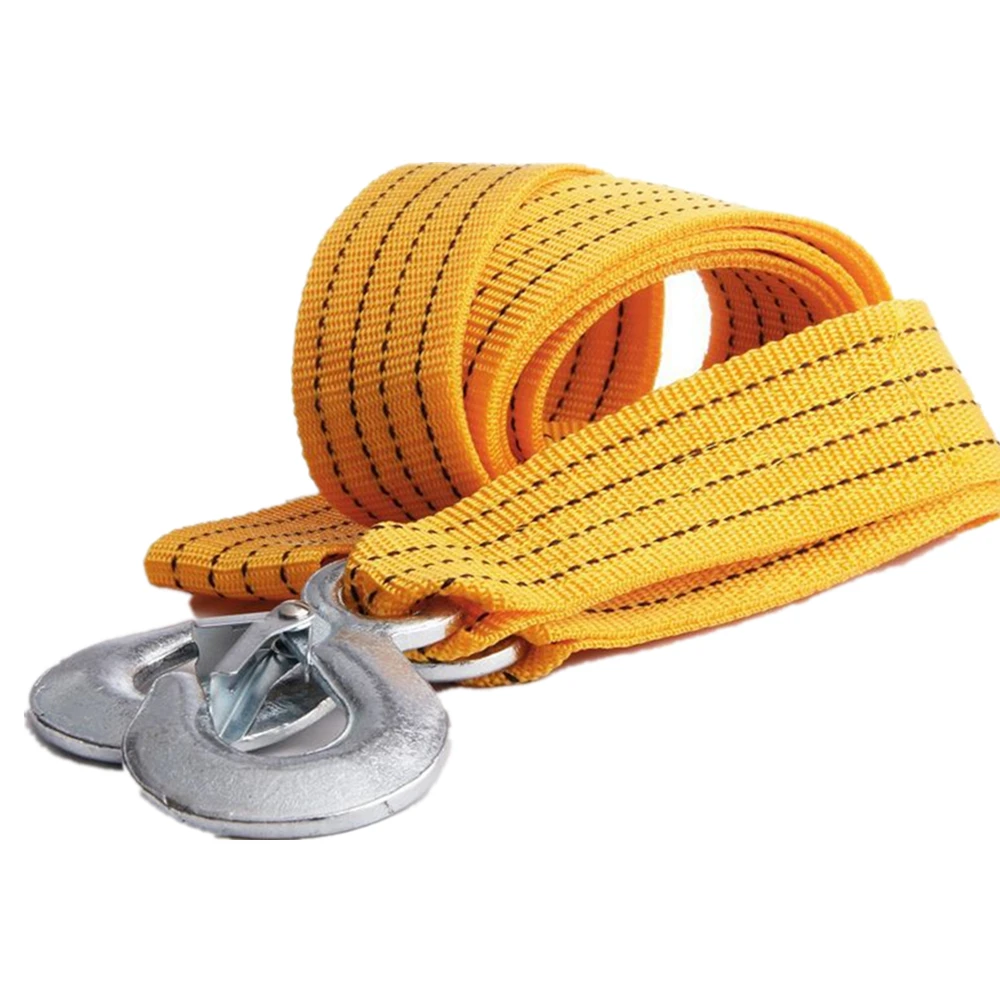

Heavy Duty Car Tow Rope Strap Belt High Strength Nylon Strap with Strong Metal Hook Towing Cable for Trailer High Quality
