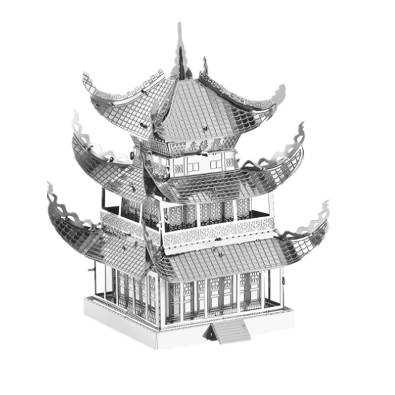 Модель MMZ nanyuan 3D металлический пазл башня Yueyang китайская архитектура набор для