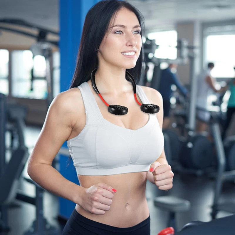 Новый USB Перезаряжаемые носимых Портативный Hand Free шейным вентилятор