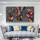 Городская уличная всплывающая фотография для гостиной граффити ручная роспись на холсте настенное искусство домашний декор