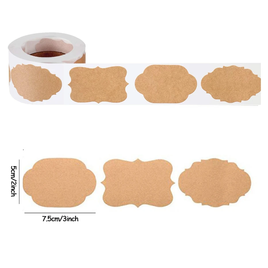 300 шт. самоклеющиеся наклейки из крафт бумаги бумажные бирки для подарков бутылок