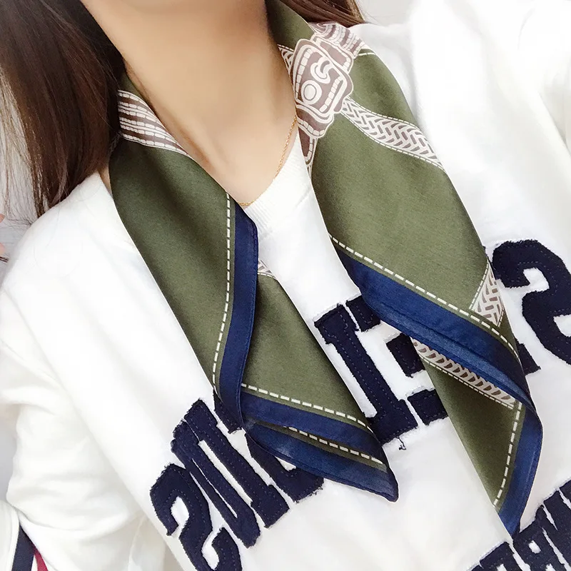 

Silk Scarf Women Shawls Wraps Fashion Small Hair Neck Hijabs Foulard Scarves Female Lady bufanda seda mujer echarpe ete soie