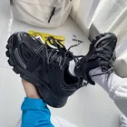 Кроссовки женские на массивной платформе, Спортивная повседневная обувь для тренировок, черные розовые