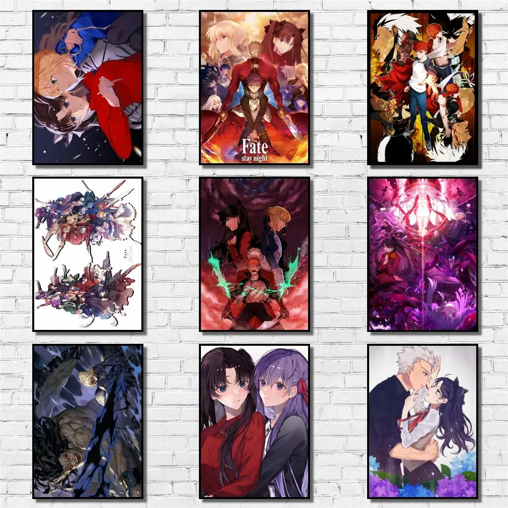 

50 Дизайнов аниме Fate Stay Night белый плакат Tohsaka Rin художественные красивые наклейки на стену для кофейни бара