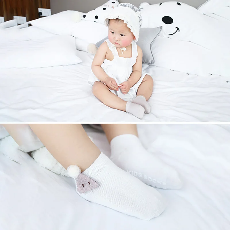 3 пар/лот детские носки по щиколотку хлопковые нескользящие тапочки Детская