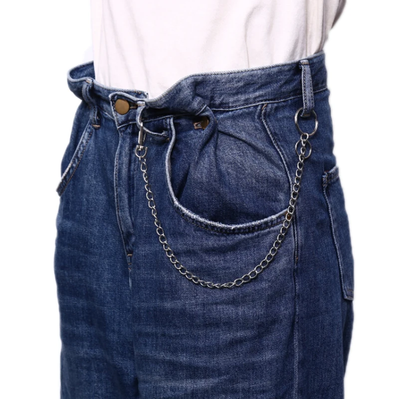 

42cm Waist Chain Punk Hip Hop Rock Pants Chain Metal Keychains Key Ring Buckle Men Women Bag Trinket Pendant