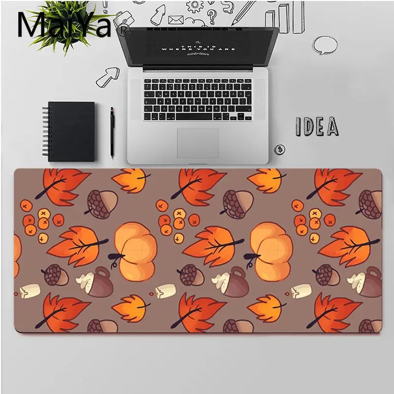 

Maiya Autumn leaves fall pumpkin Halloween DIY Design Pattern Game mousepad Free Shipping Large Mouse Pad Keyboards Mat