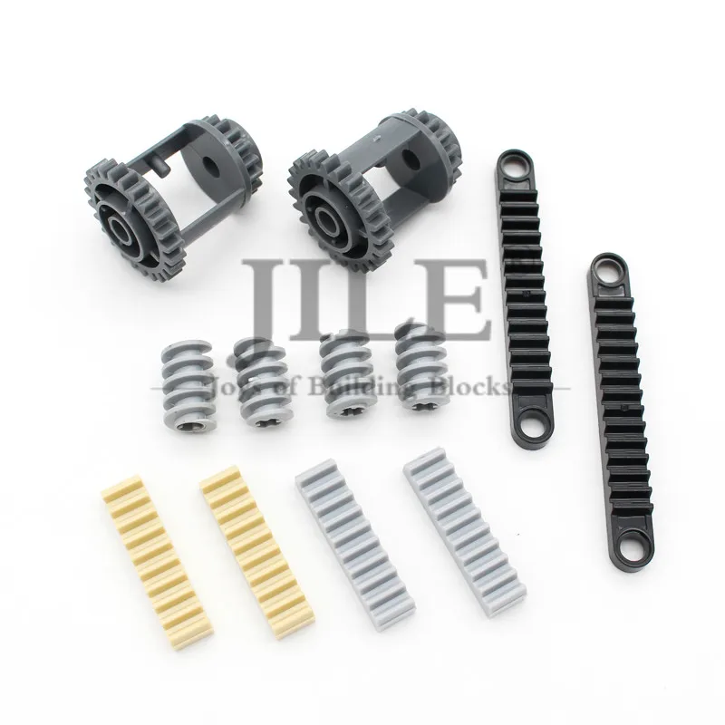 Set 3 12pcs Moc Technic, набор деталей шестеренок, объемные DIY строительные блоки, кирпичи, аксессуары, комбинация механических с крестом, Alxe Science Toys - Цвет: Set 3 12pcs