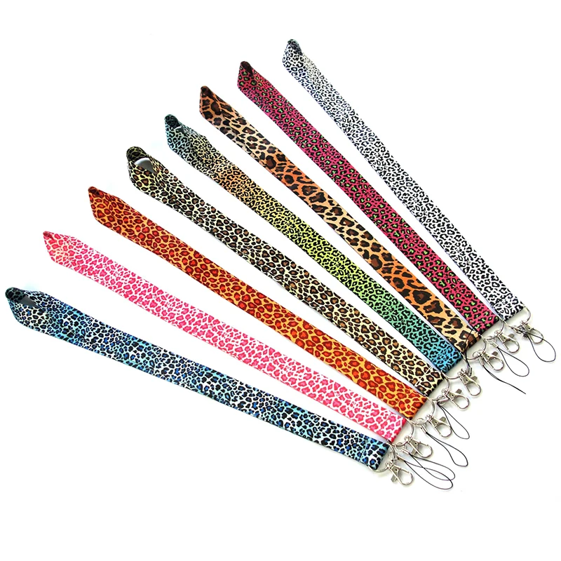 

Mobile Phone Straps Fashion Classic Leopard Lanyard ID Badge Holders Animal Phone Neck Straps with Keyring