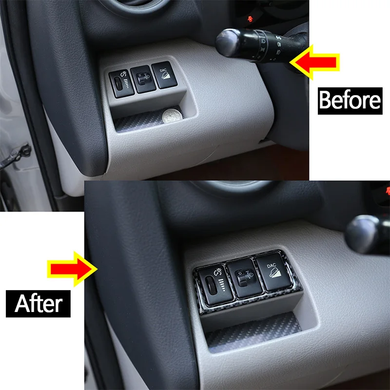 

For Toyota RAV4 2006-2012 Real Carbon Fiber 3D Headlight Control Cover Trim Switch Button Panel Interior Car Accessories