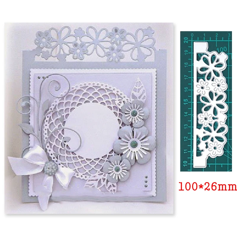 

Flower Border Frame Daisy Lace Metal Cutting Dies For Stamps Scrapbooking Stencils DIY Paper Album Card Decor Embossing 2020 New