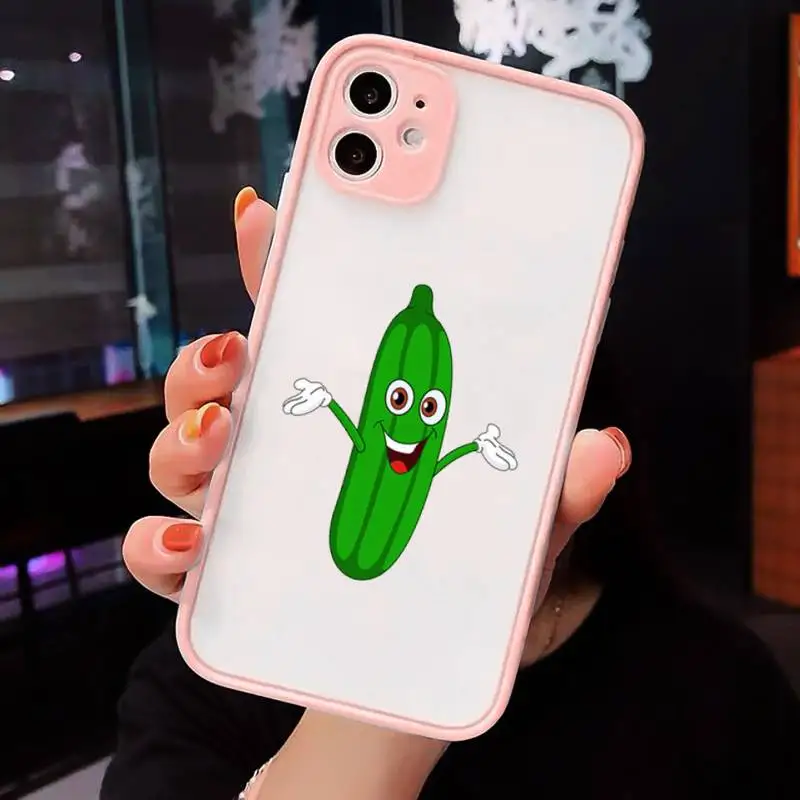 

Fruit food cucumber Phone Cases matte transparent For iphone 7 8 11 12 plus mini x xs xr pro max cover