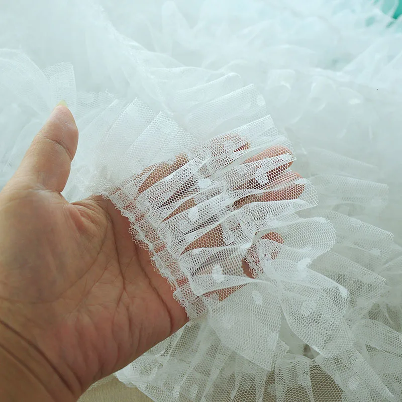 Роскошное Плиссированное 3d платье из тюля в горошек 5 см с оборкой бахромой