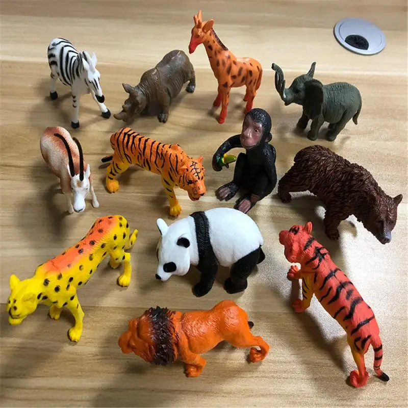 

53PCS/set Mini Wildlife Animals Simulation Model Figure Plastic Zoo Yard Jungle Animal Toy Set Collection Kids Toys Play Gifts