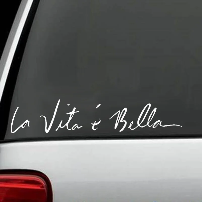 Забавная виниловая наклейка Life is Beautiful La Vita E Bella 22*4 5 см автомобильная s