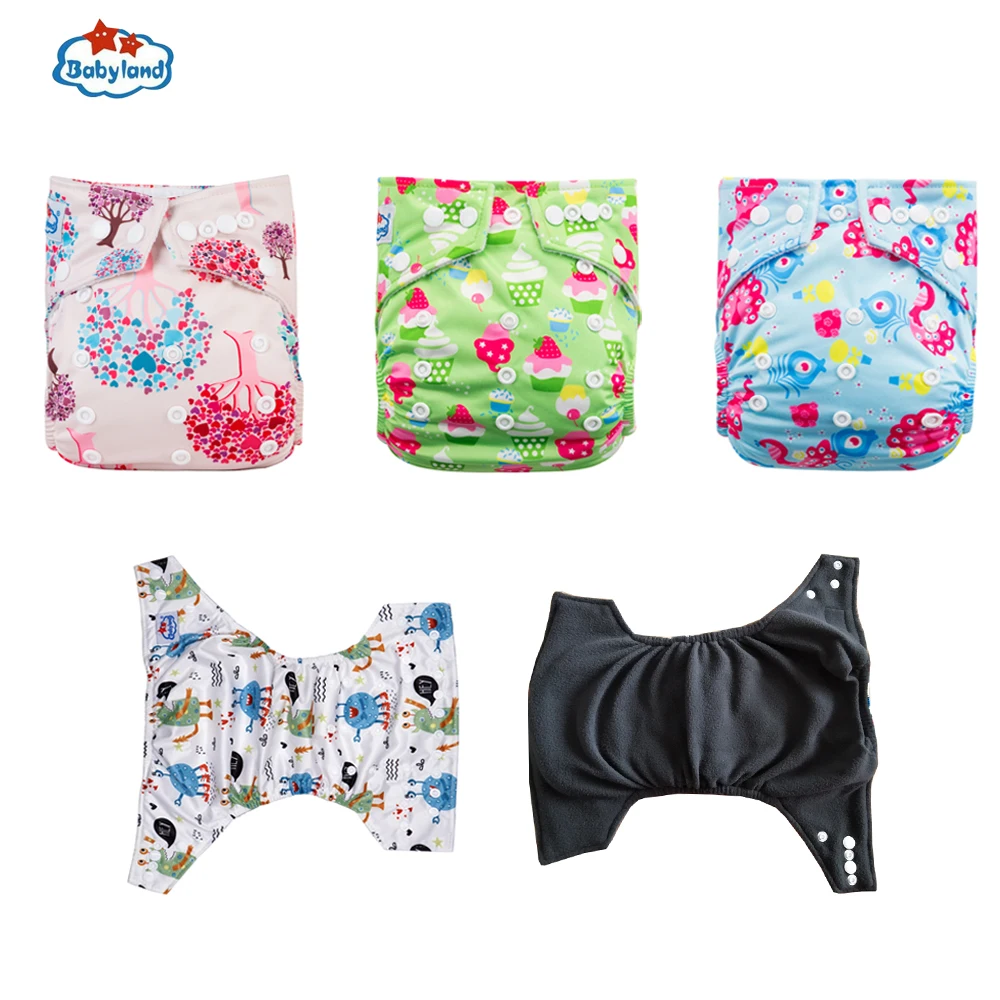 [ 18pcs /Pack) Wholesale Baby Washable Diapers 100% Bamboo Charcoal Cloth Nappy Pocket Diaper Covers Male/Female Print Nappies