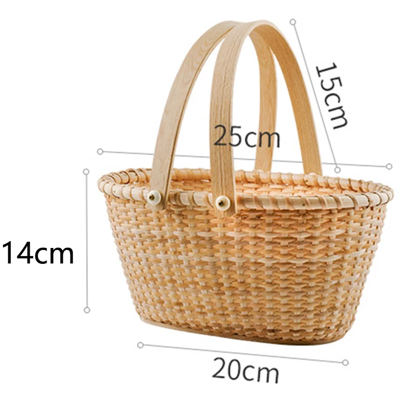 Портативная корзина для фруктов из ротанга ручная коробка хранения органайзер