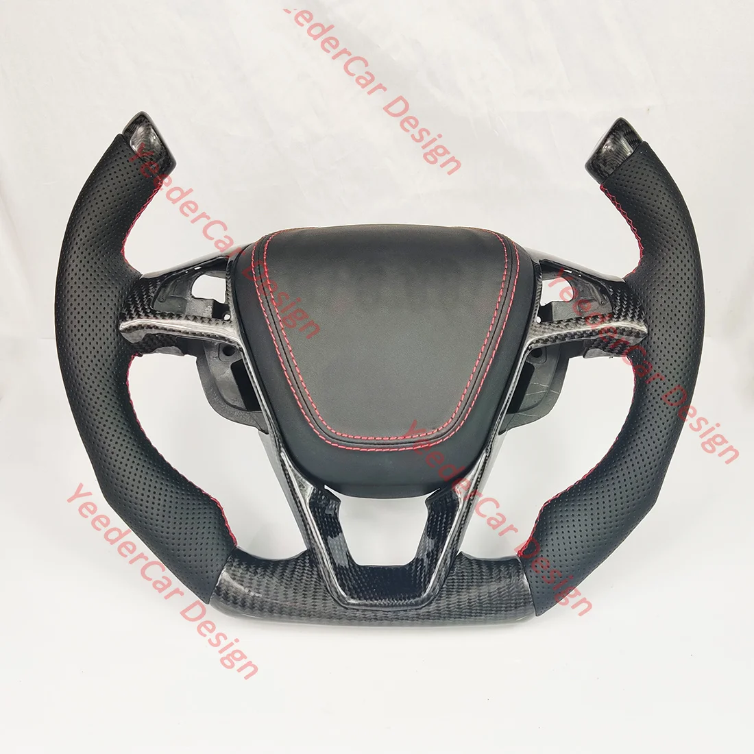 

F1 Racing Style Cuatomized Carbon Fiber Steering Wheel Perforated Leather for Ford Fusion Mendeo 2013-2020 Edge 2015-2020