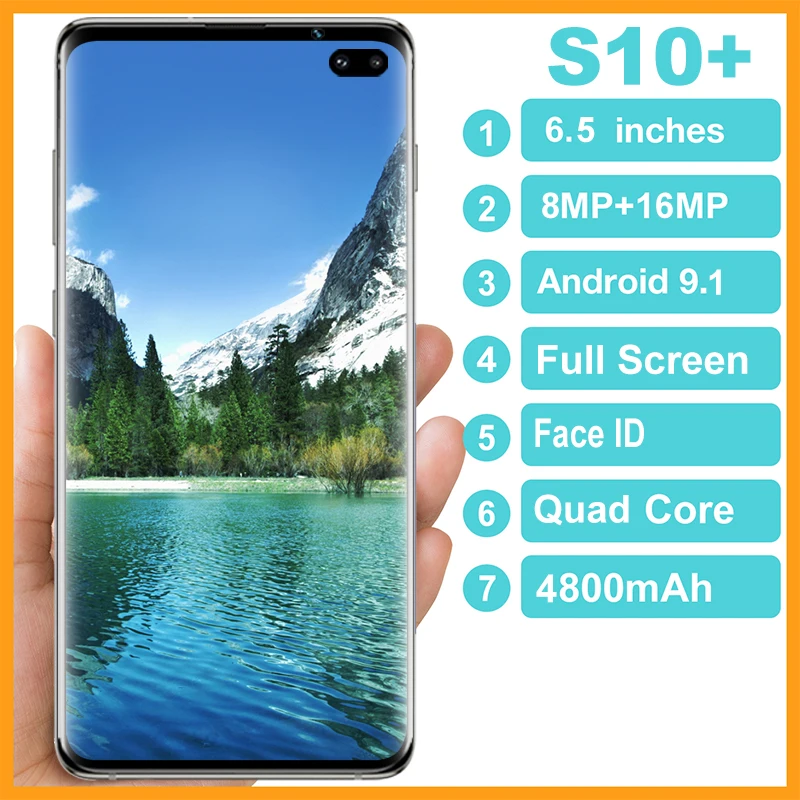 

2021 Global Galay S10 6.5 Inch Smartphone 8Core 8+512GB Dual Camera LTE 3G+4G Mobile Phone Dual SIM Cell Phone Gaming Phone