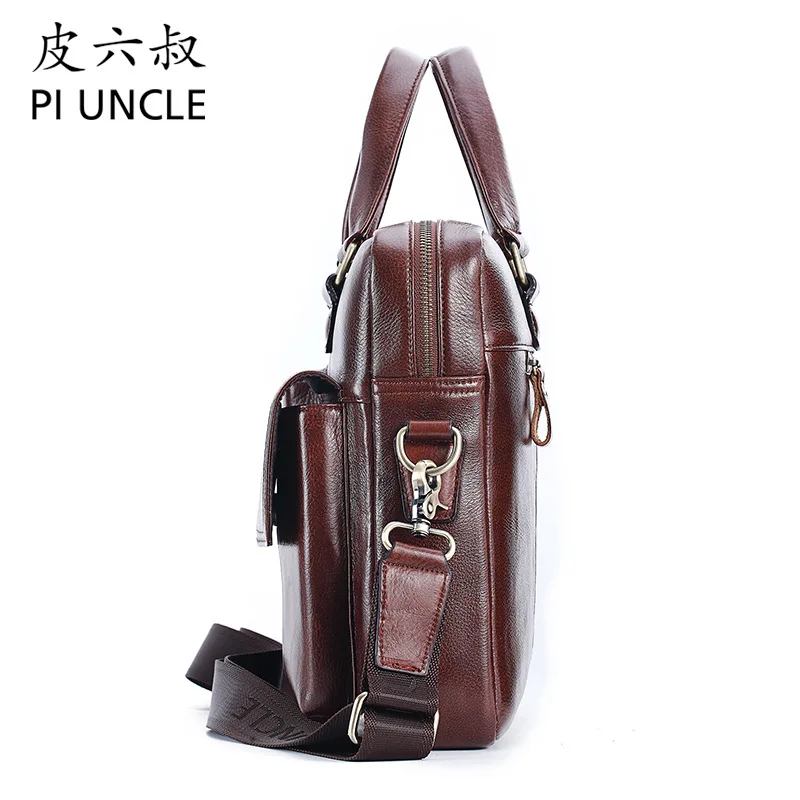 New Luxury Cow Genuine Leather Business Men's Briefcase Male Shoulder Bag Messenger Tote Computer Handbag | Багаж и сумки