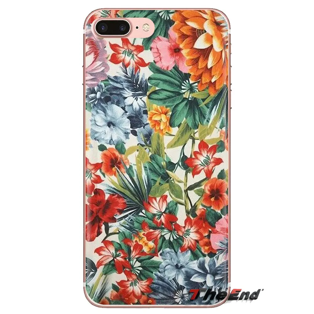 colorful Tropical flowers plants For Huawei Nova 2 3 2i 3i Y6 Y7 Y9 Prime Pro GR3 GR5 2017 2018 2019 Y5II Y6II Silicone Bag Case |