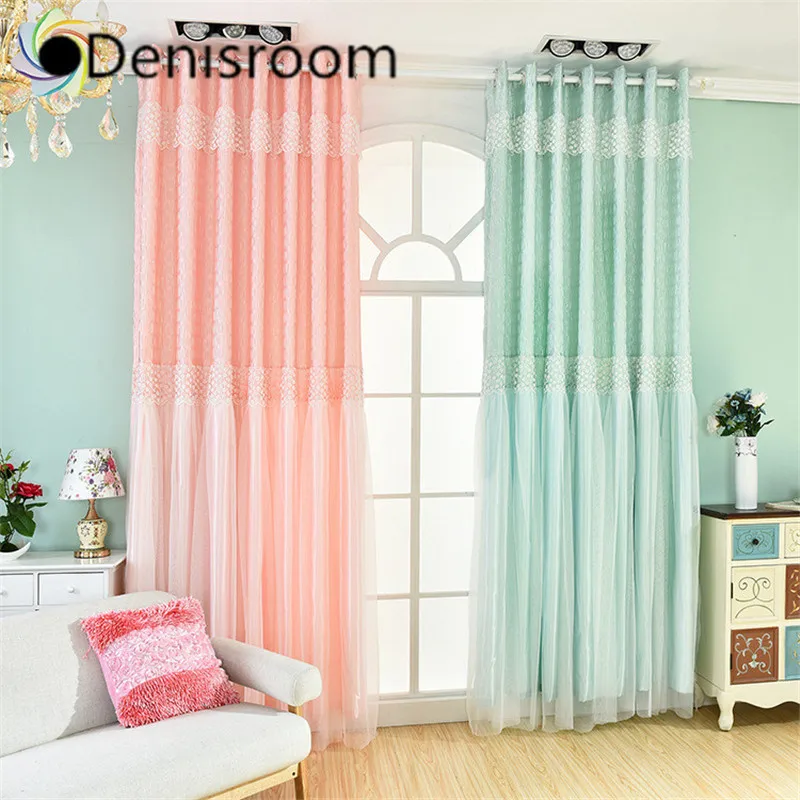 Denisroom девушка принцесса стиль тюль на окна затемненные шторы для гостиной