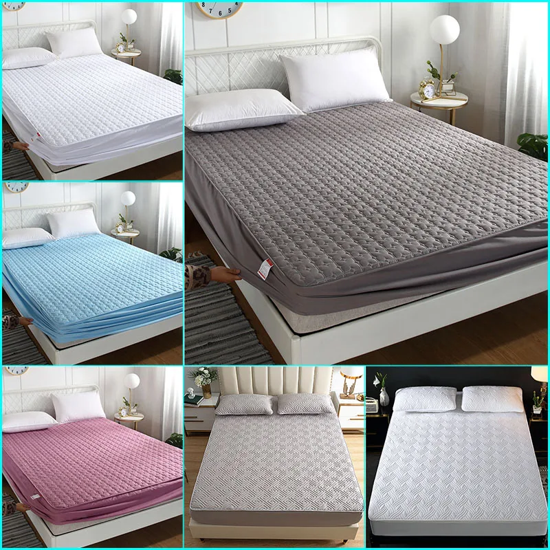 

Mattress Protection Cover Bedspread on the bed Solid Color Cover Thick Bed Linen Cotton Bed Sheet 90*200/160*200CM Bed Cover