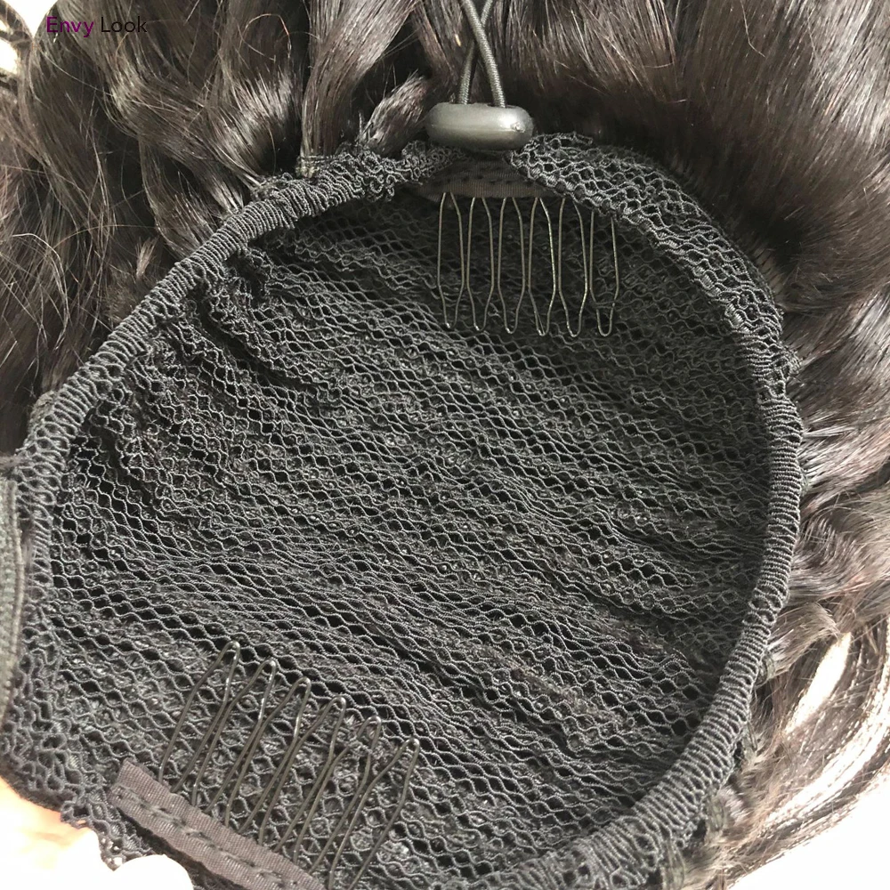 

ENVY LOOK Natural Color Brazilian Human Hair Pony Tail Machine Remy Virgin Hair Drawstring Ponytail